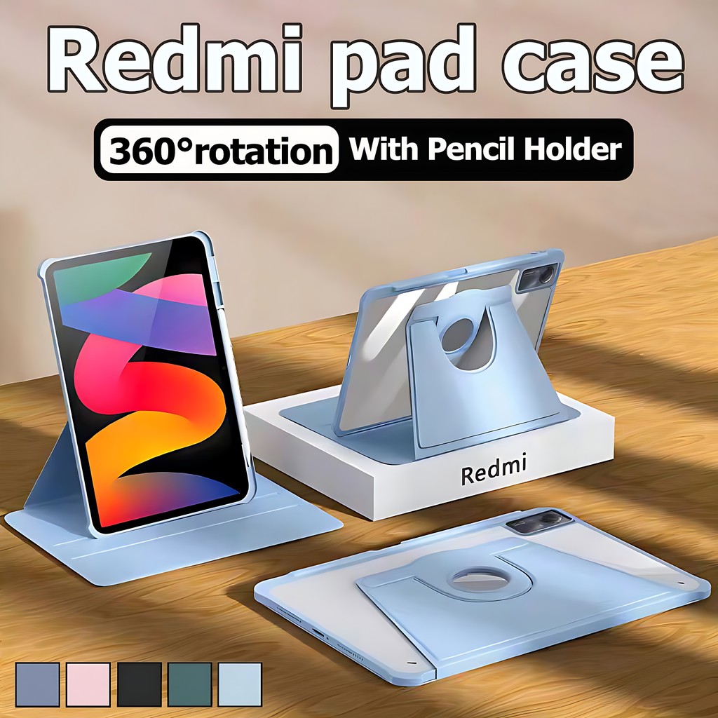 เคส Redmi Pad SE 11นิ้ว 360 °หมุนได้พร้อมที่ใส่ปากกา Auto Wake Up / Sleep Magnetic Case สำหรับ Redmi