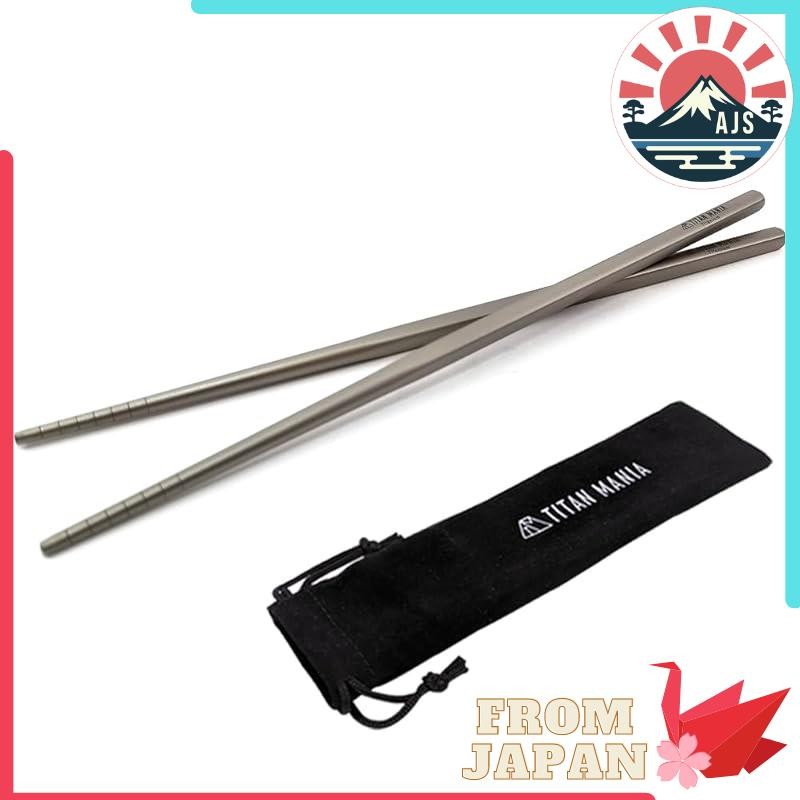 Titan Mania Titanium Chopsticks 23cm Lightweight Sturdy Square Chopsticks Dish Chopsticks Long Thick