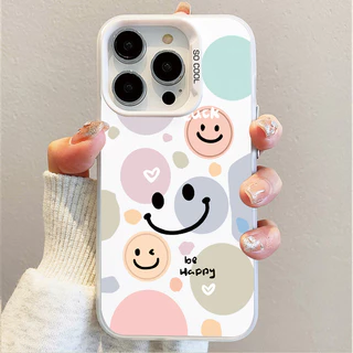 เคสแข็งคุณภาพ รูปแบบรอยยิ้มน่ารัก สำหรับ IPhone 13 12 7Plus 14 15 11 16 Pro Max 8Plus XR XS Max SE เคสไอโฟน11 เคสไอโฟน13