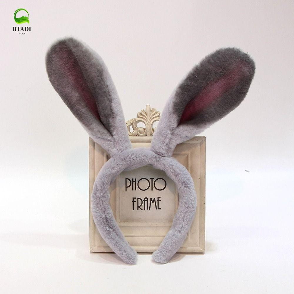 Rtadi Zootropolis Hair Band, Plush Creative Judy & Nick ที่คาดผม, ตลกสัตว์น่ารัก Furry Rabbit Ear Headwear ล้างหน้า