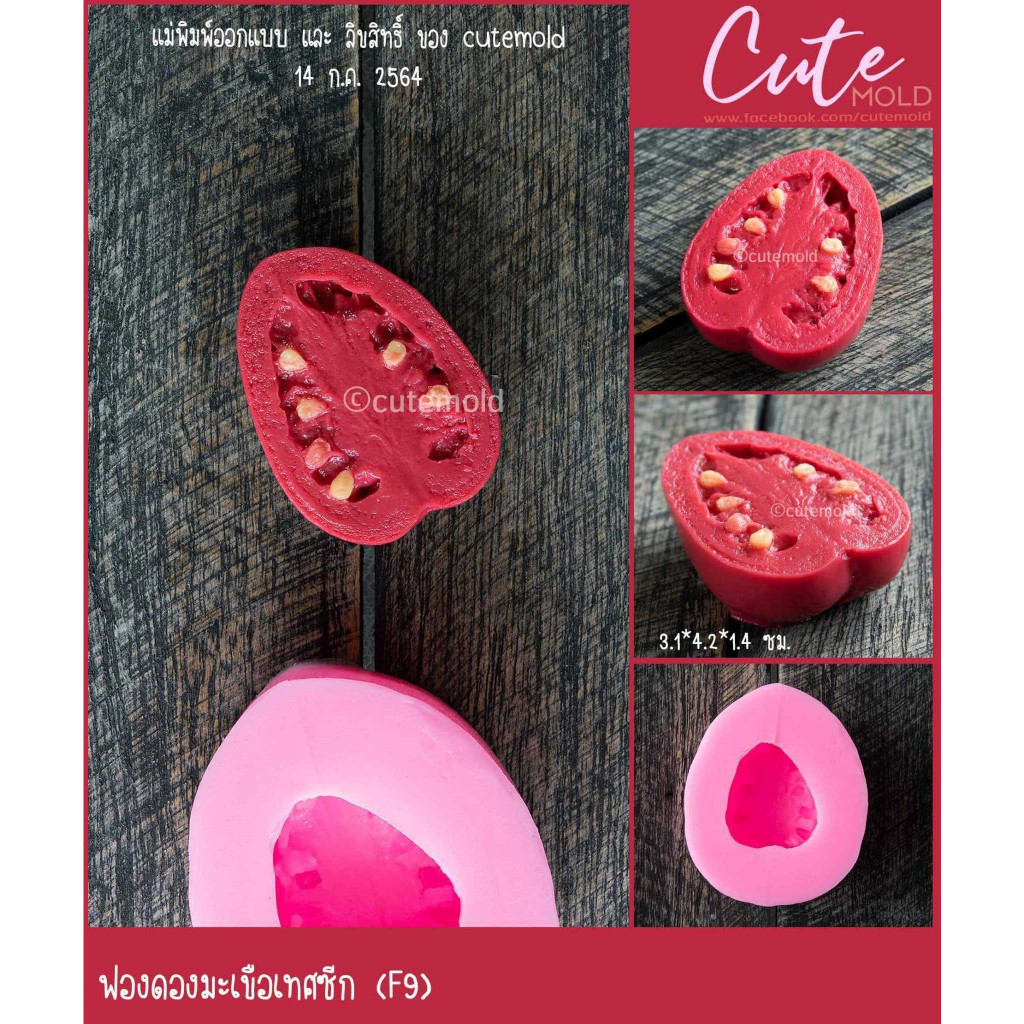 พร้อมส่ง// แม่พิมพ์ซิลิโคน อาหารเหมือน แม่พิมพ์ มะเขือเทศ มะเขือเทศซีก (F9)