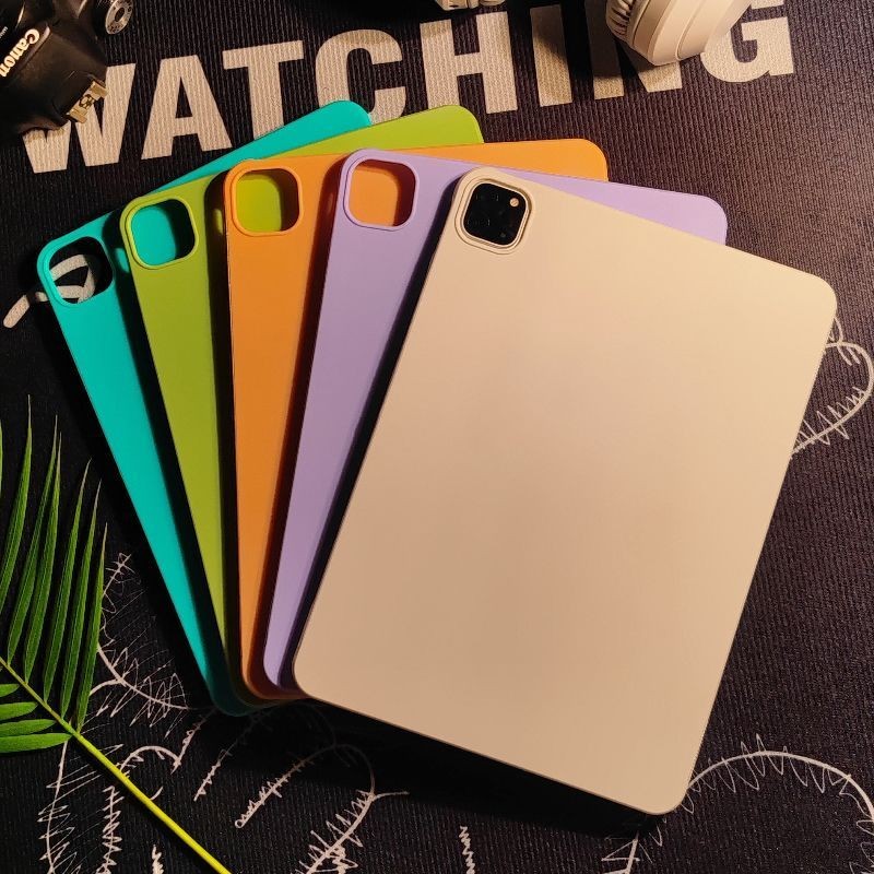 Frosted สีทึบ iPad สําหรับ iPad drop proof iPad pro11 pro13 iPad Air13 2024 ซิลิโคน soft case ไม่มีฝาปิด iPad10 iPad mini6 ห่อรอบกรณีแท็บเล็ต