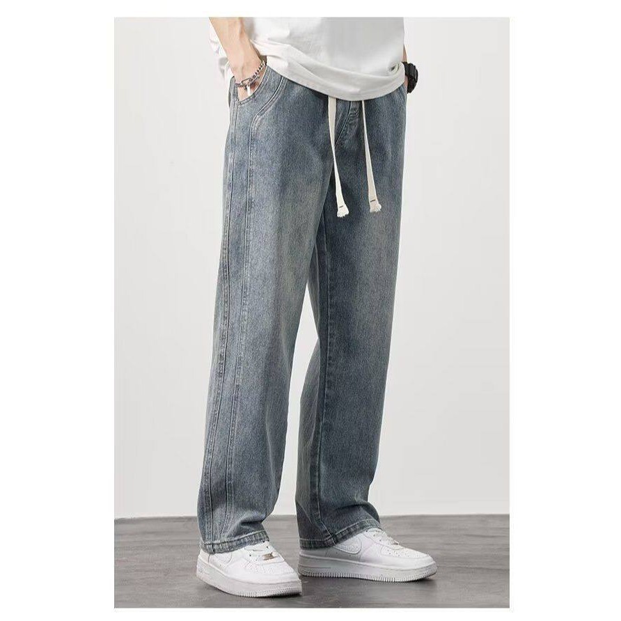 56MEN Cargo Jeans E012 กางเกงยีนส์ คาร์โก้ ขายาวชาย เอวยางยืด มีเชือกผูก รูปที่ 7