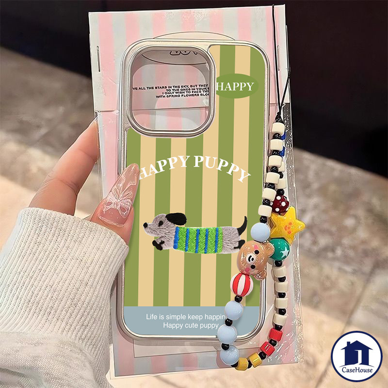 เคสนิ่มชุบใสลายดัชชุนด์สีเขียว เข้ากันได้กับ iPhone 15 14 12 Pro Max XR 13 16 11 Pro Max 7Plus X XS Max 13 16 14 Pro SE
