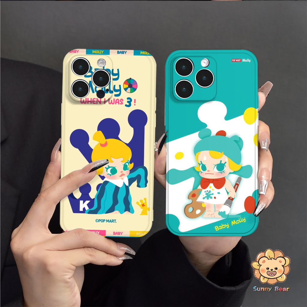 เคสโทรศัพท์iPhone 16 Pro Maxมอลลี่น่ารัก POP MARTซิลิโคนเหลวโทรศัพท์มือถือกรณีfull-bodyป้องกันกันกระแทกtpuยางนุ่มสําหรับiphone 16 Pro Max 7plus 11 14 15 12 13 Pro Max 7 8 Plus XR XS