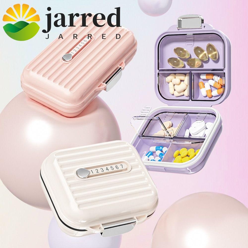 Jarred Travel Pill Organizer, แบบพกพา 7 ช่องกล่องยารายสัปดาห์, ตัวติดตามยาพร้อมฝาปิดขนาดเล็ก & ขนาดใหญ่ Moisture-proof Pill Dispenser ยา