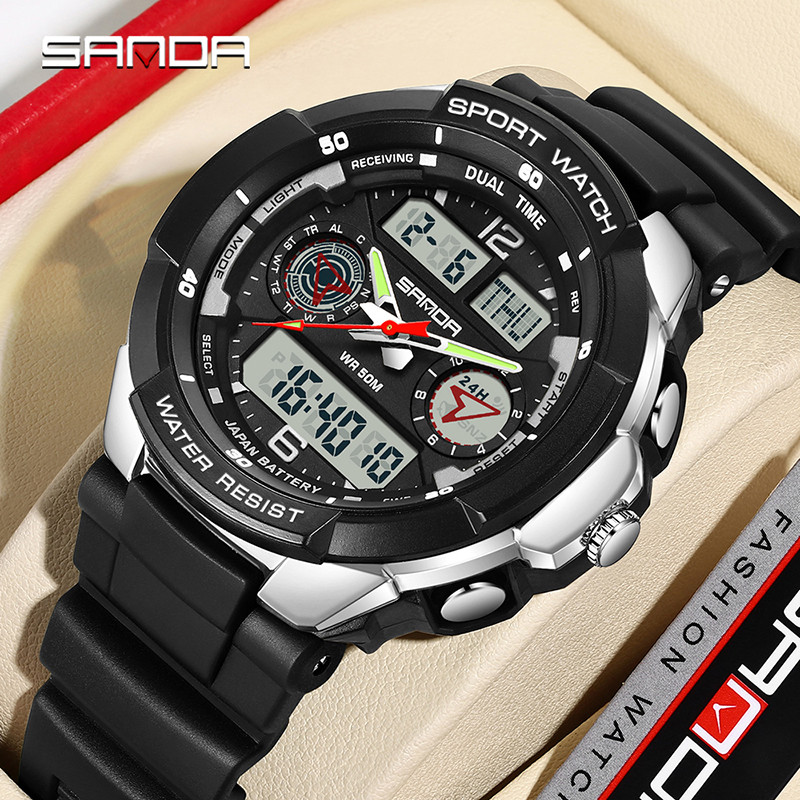 Sanda Mountaineering Series Anti fall and Anti shock นาฬิกากีฬากลางแจ้งแฟชั่นนาฬิกาผู้ชาย SD6197-1
