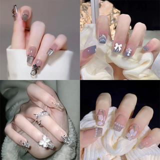 Premium Kuku Palsu Tangan Quality 3D + FREE LEM Cantik 24 Pcs Waterproof Fake Nail Art Nail Tahan Air Set DIY