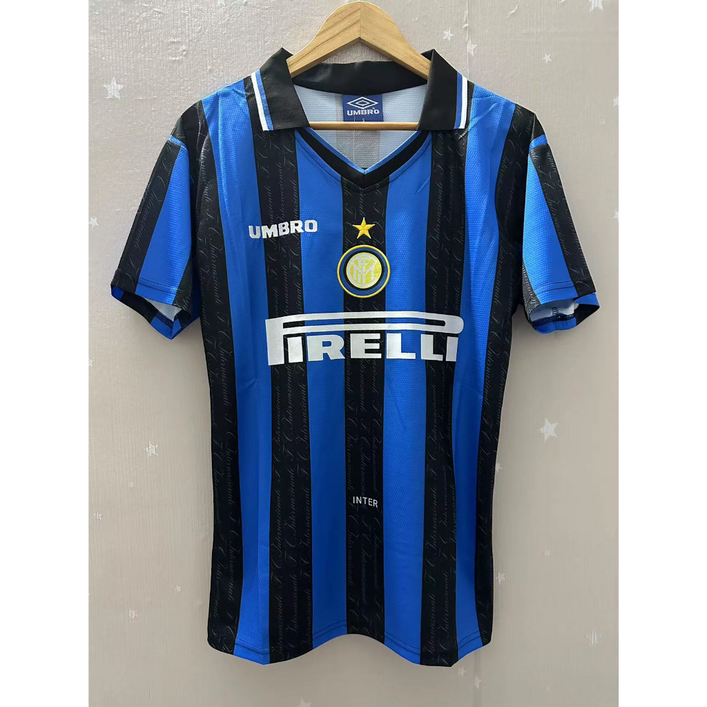 เสื้อฟุตบอลเรโทร Inter Milan ฤดูกาล 1997-98 พิมพ์ลายเอง Ronaldo AAA+