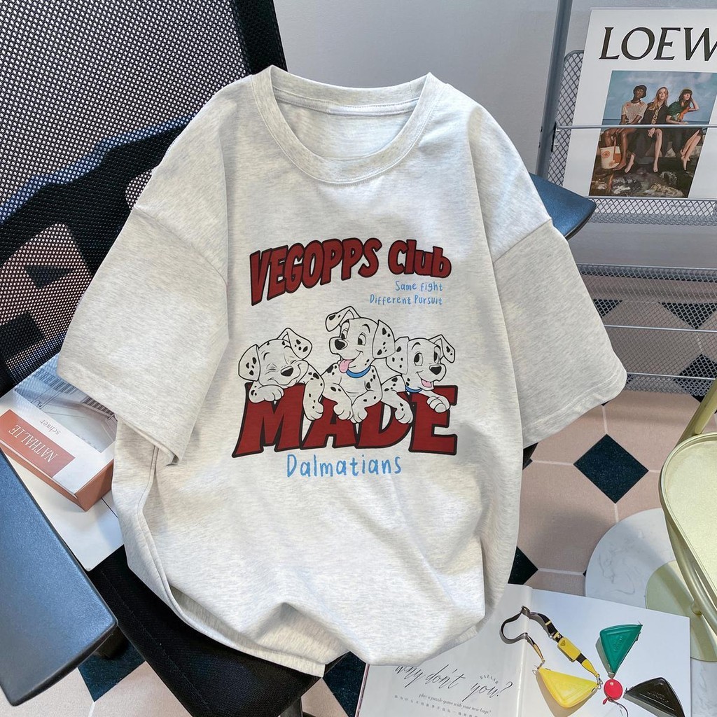 COD (จัดส่งในกรุงเทพฯ) MAO Shop Printed T-shirt， เสื้อยืดพิมพ์ลายดัลเมเชียนน่ารัก oversize เสื้อยืดผู้หญิง S-3XL #55448