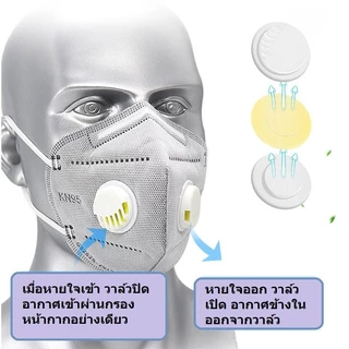 Mask KN95 ติดสองวาล์ว 7ชั้น หน้ากากคาร์บอนป้องกันฝุ่นละออง PM2.5 กลิ่น ควัน ไอเสียทางอุตสาหกรรม