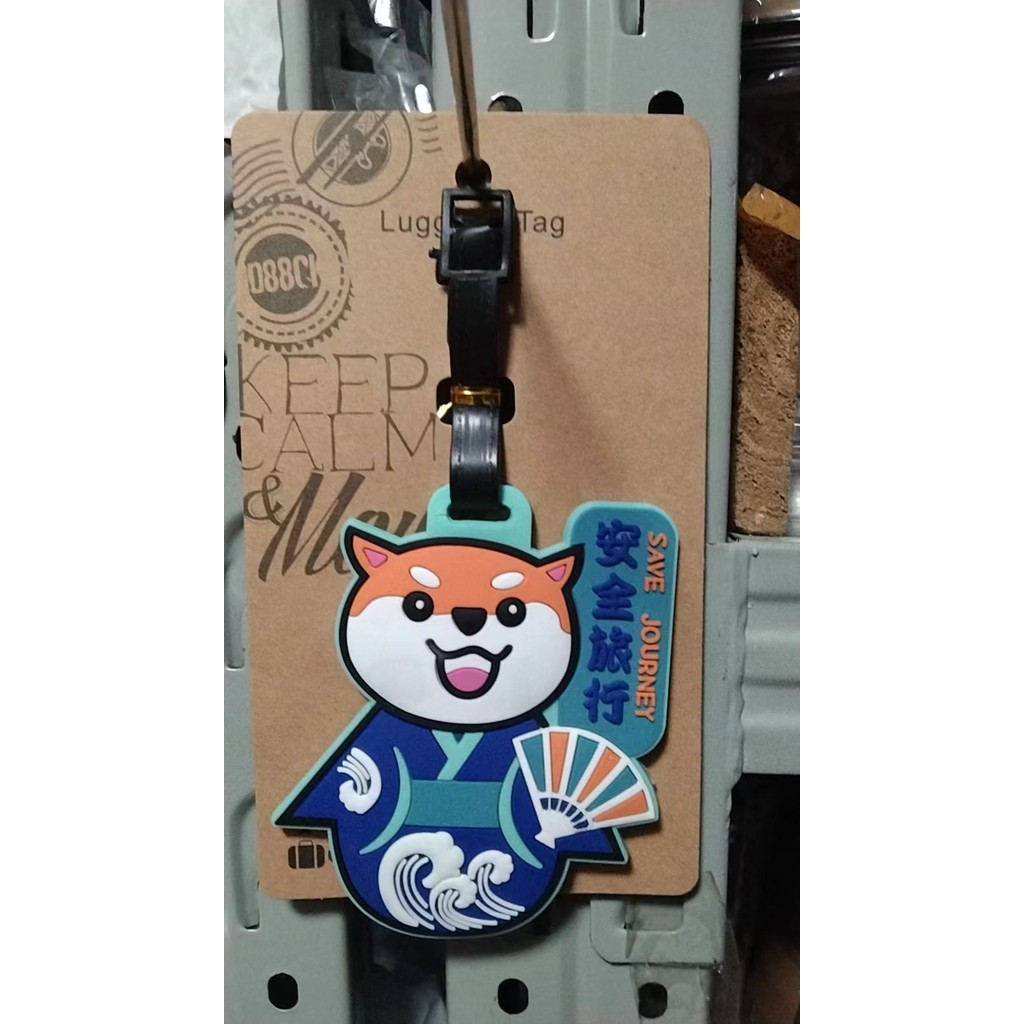 การ์ตูนอะนิเมะสุนัขกระเป๋าเดินทางแท็กน่ารัก Corgi Shiba Inu Akitas กระเป๋าเดินทาง ID ผู้ถือที่อยู่ Pendent แบบพกพา Boarding Baggage ป้าย