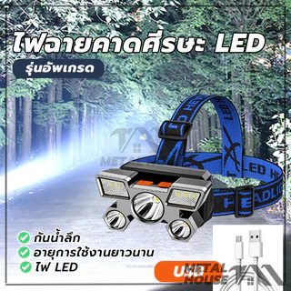ไฟฉายสวมศีรษะ Led 5 ดวง ชาร์จ USB แสงสีขาว ไฟ หมุนได้ สําหรับตกปลา ตั้งแคมป์ ล่าสัตว์ เดินป่า (พร้อมส่ง)