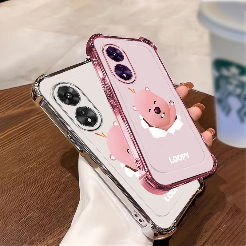 2025 ใหม่ปลอก OPPO A17 A17K A18 A38 A58 A78 4G 5G A98 A97 เคสโทรศัพท์ซิลิโคนสี่มุมป้องกัน XHL