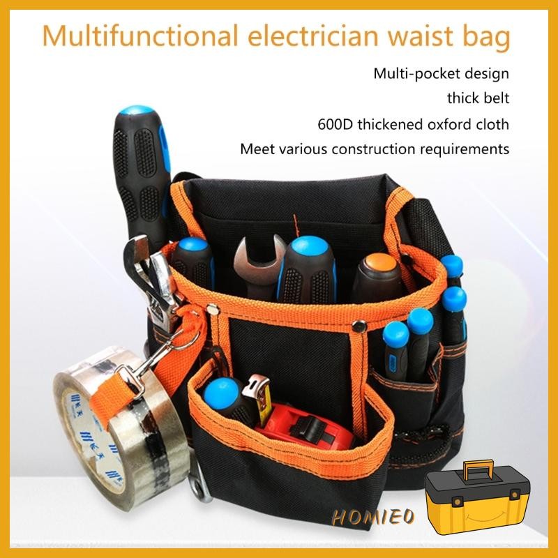 Homie0 600D ผ้า Oxford กระเป๋าเครื่องมือบํารุงรักษาพิเศษฮาร์ดแวร์เครื่องมือกระเป๋าเข็มขัด