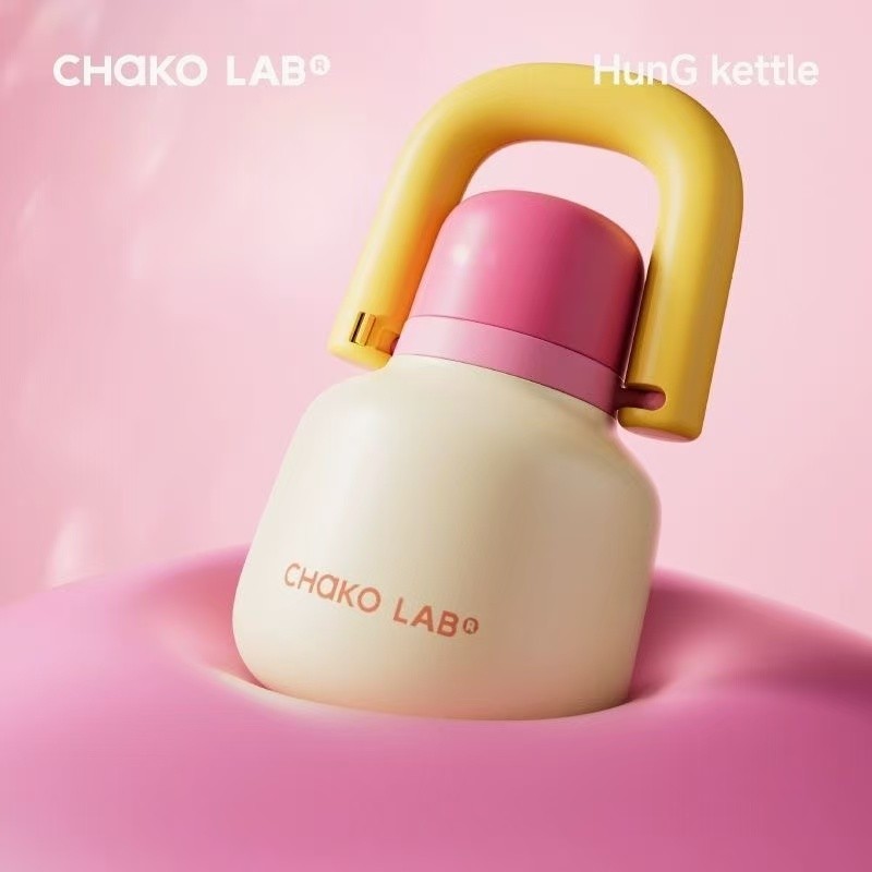 Chakolab กระติกน้ำร้อน 2024 ถ้วยกาแฟฟาง 316 สแตนเลสถ้วยความร้อนน้ำแข็งโทถ้วยตันบาร์เรลกาต้มน้ำน่ารัก