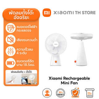 Xiaomi Rechargeable Mini Fan พัดลมเล็ก I พัดลมไร้สายอัจฉริยะแบบ 2 in 1 I แบต 4,000 mAh I พัดลม xiaomi