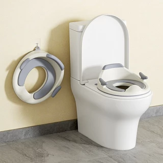 COD 🚽ที่รองชักโครกเด็ก PVC ฝารองชักโครกเด็กรุ่นมงกุฎ กระโถนเด็กฝึกขับถ่าย มีผนักพิง ตั้งฉาก 90องศา