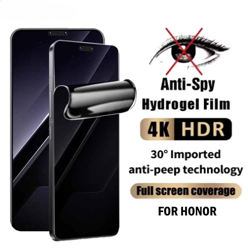 2pcs Full โค้งความเป็นส่วนตัวและ HD Hydrogel ฟิล์มสําหรับ Honor Play 3 4 4T 5 5T 6T 6C 7 7T 8A 8T 9A