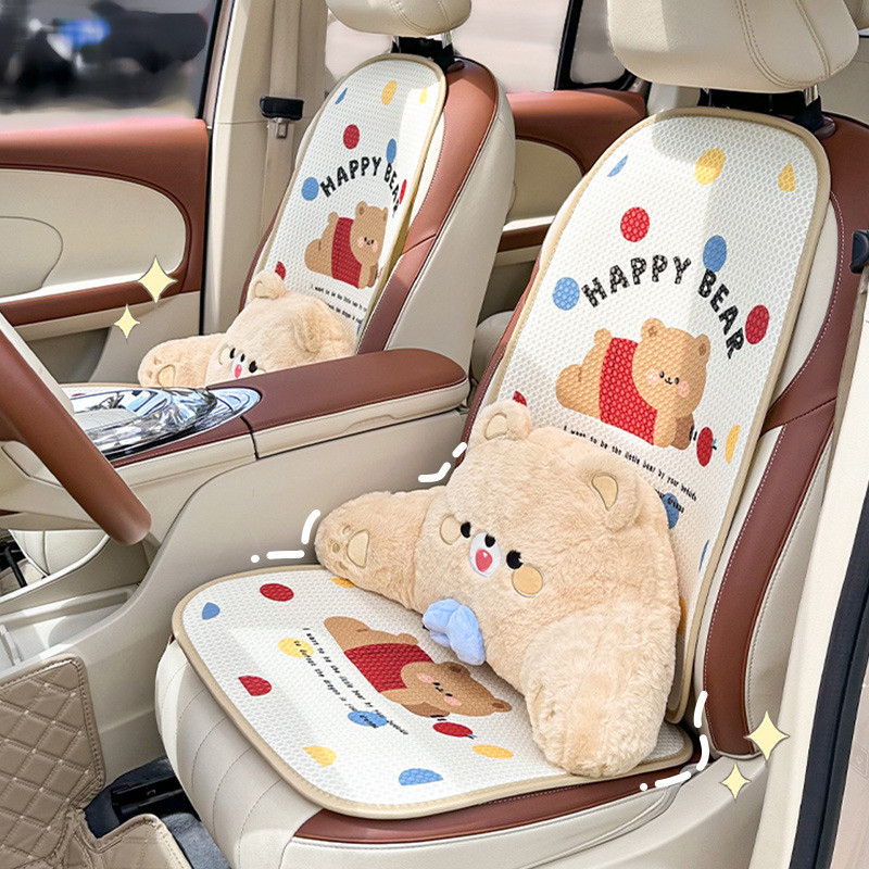 Automotive Headrest Neck Pillow Creative Four Seasons Universal Car Seat Lumber Pad Cute Bear Automo
