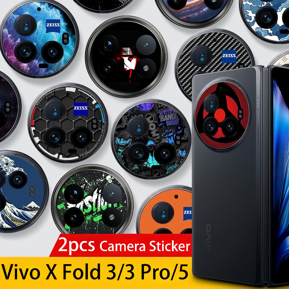 [2 ชิ้น] สําหรับ Vivo X Fold 5/ Fold 3/Fold 3 Pro Micro Matte กระดาษนุ่มกล้องสติกเกอร์ฟิล์มที่มีสีสัน Graffiti ดาว Space เลนส์ Flare ทน Anti-scratch กล้อง Protector