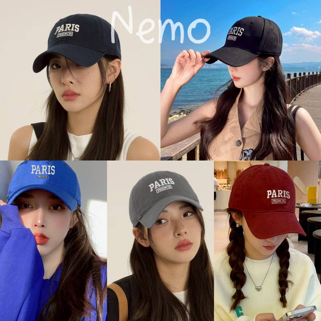 Nemo store🌸# MK-3 หมวกแก๊ปเบสบอล ปัก PARIS หมวกแก๊ป มี 5 สี