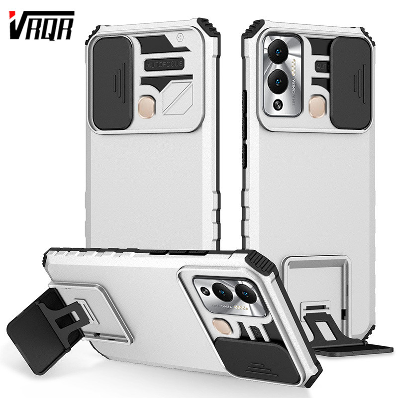 VRQR วงเล็บสามมิติหน้าต่างเลื่อนพร้อมการป้องกันที่แข็งแกร่งเคสโทรศัพท์สําหรับ infinix Hot 12 Play Ho