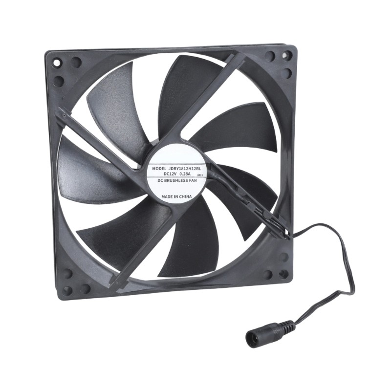 QJ 180 มม.แบริ่งคู่ 12V พัดลมระบายความร้อน 5 5x2 1 มม. การไหลของอากาศเสียงรบกวนต่ํา
