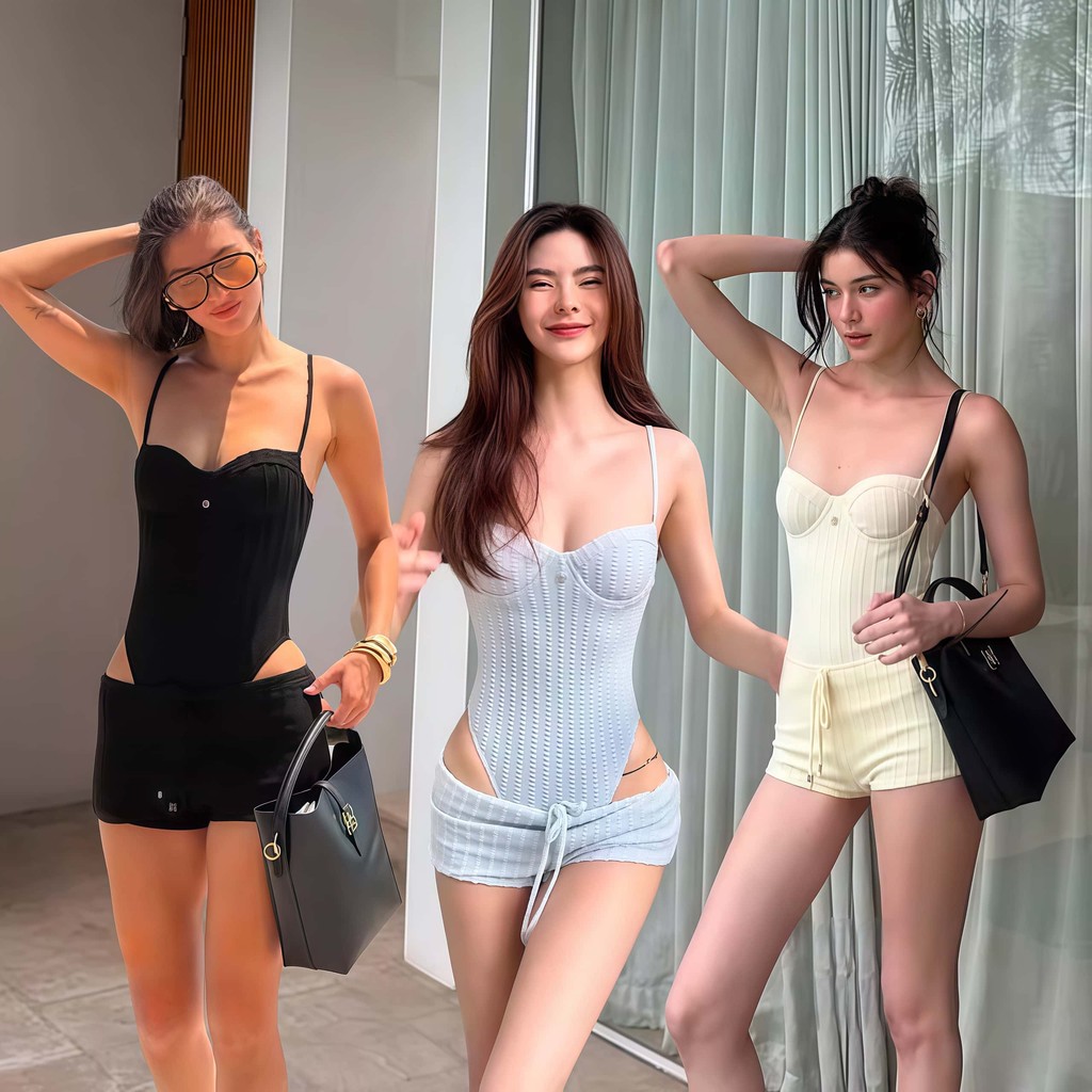 🤍Hot.Bikini🤍ชุดว่ายน้ำเซ็กซี่ ชุดว่ายน้ำแฟชั่น วันพีช ผู้หญิง มีฟองน้ำ มีโครง ส่งไวจากไทย