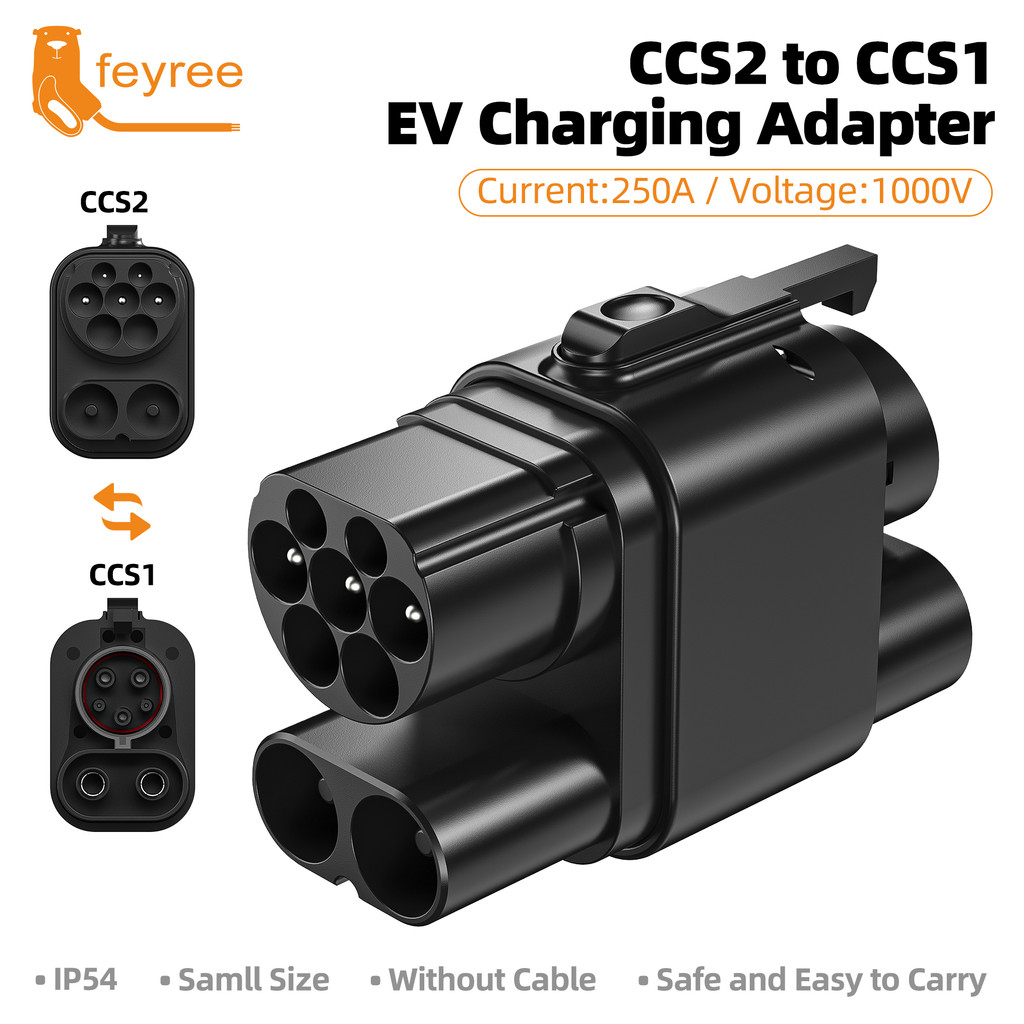 Feyree CCS2 ถึง CCS1 อะแดปเตอร์ DC Fast EV อะแดปเตอร์ชาร์จจาก CCS2 ถึง CCS1 EV Charger CCS2 ถึง CCS1
