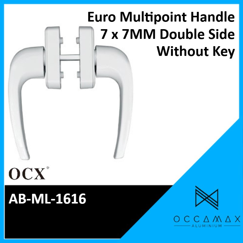 OCX 1616 Euro Multipoint Handle 7 x 7MM สองด้านไม่มีกุญแจ