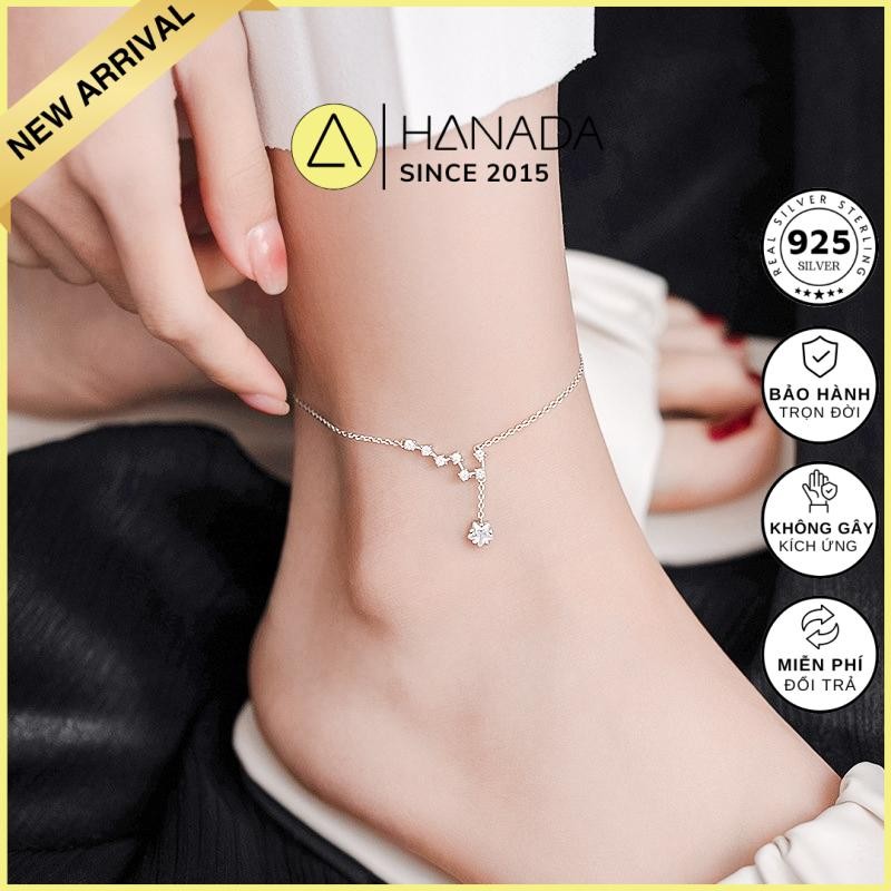 [รับประกันตลอดอายุการใช้งาน] Hanada 925 Sterling Silver Anklet Meteor Strip, Anklet 2602 N19