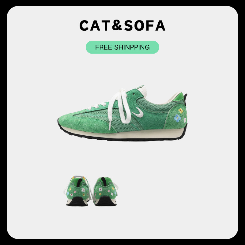 CAT&SOFA [พร้อมส่ง] Cat and Sofa Cortez รองเท้ากีฬา Sneakers Grass Green Jogging Breathable Outdoor 