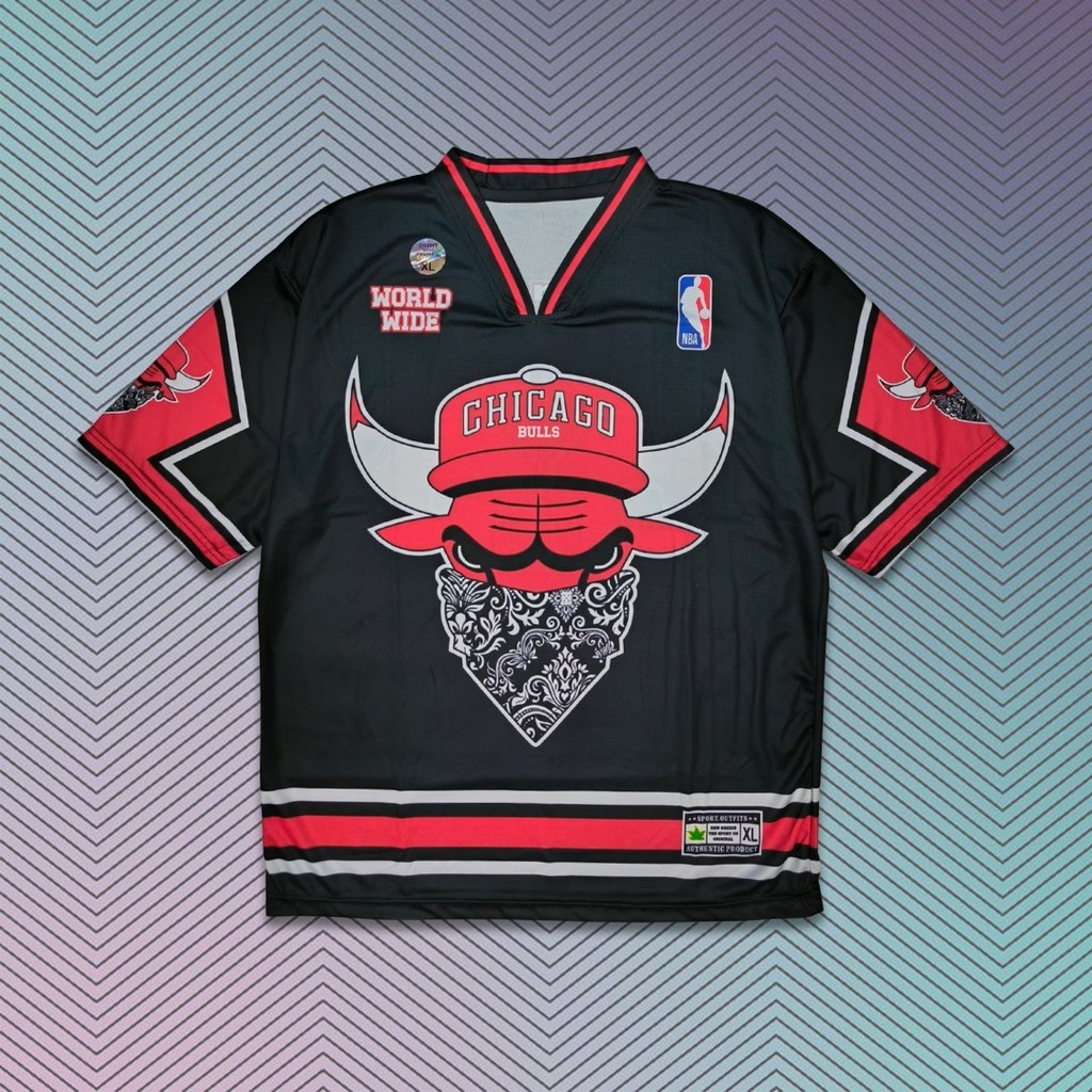OVERSIZE STREETWEAR BASKETBALL JERSEY / BULLS 01 / PREMIUM NFL JERSEY / JERSEY