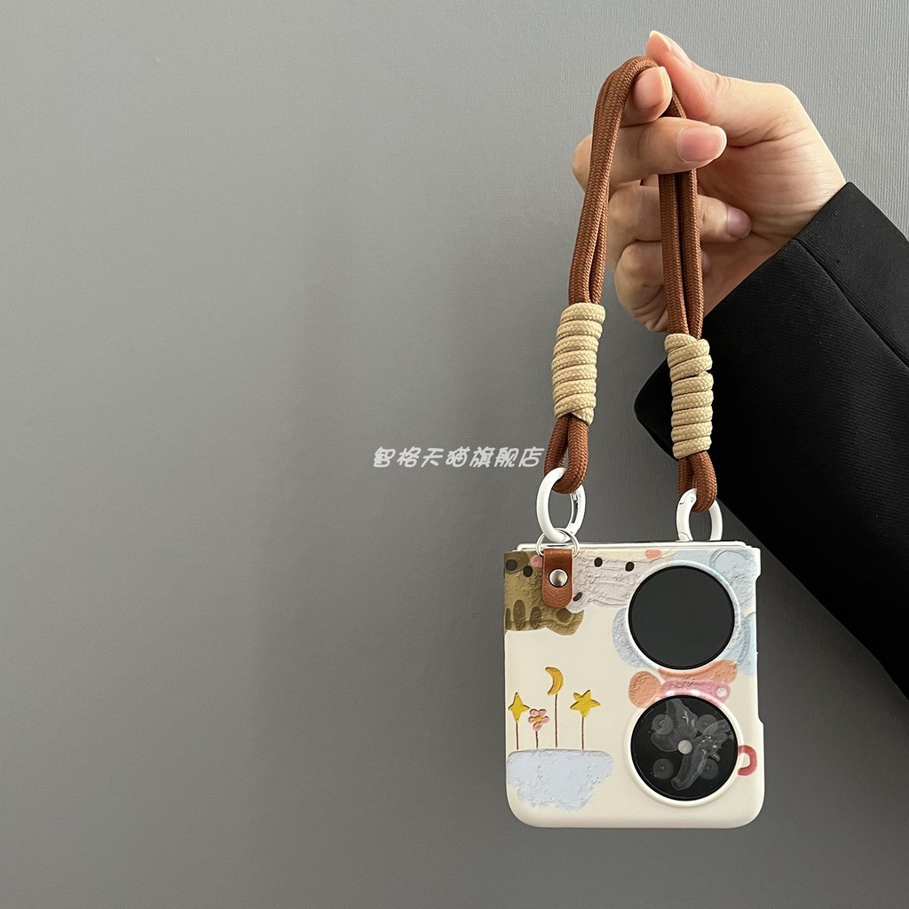 LUSHUO เคสโทรศัพท์สําหรับ Samsung Galaxy Z Flip 7 6 5 4 3 ค้นหา N3 N2 FLIP หมีน่ารัก PC ปกหลังพร้อมจี้โซ่สําหรับ findn2 3 พลิกค้นหา N2 n3 พลิก Z6 Flip5 Flip7 Mix Flip - รูปที่ 2