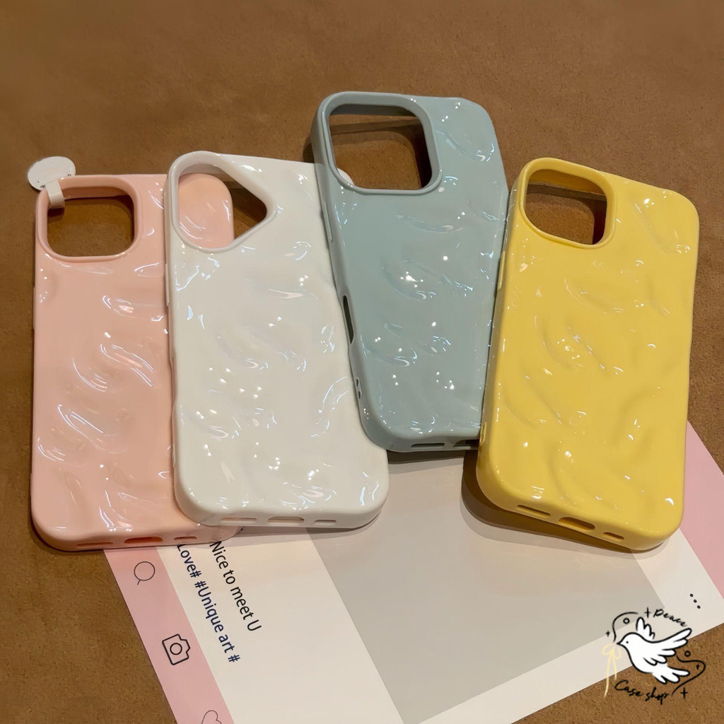 COD-ในไทย💥For iPhone 16 15 14 13 12 11 Pro Max X XS XR XS 7 8 6 Plus เคส เคสโทรศัพท์น่ารัก Candy Color Wave คู่หนังนุ่มป - ภาพย่อย 3