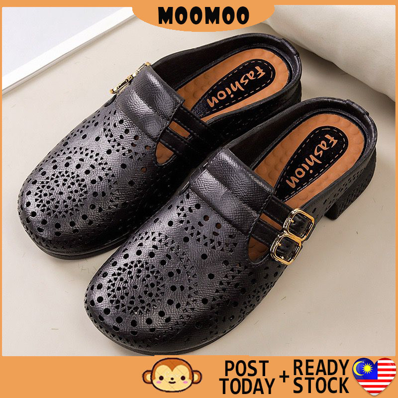 WOOHUU Women Flat Wedge Sandals Kasut Perempuan Kasut Wanita Flat Wedge Sandals