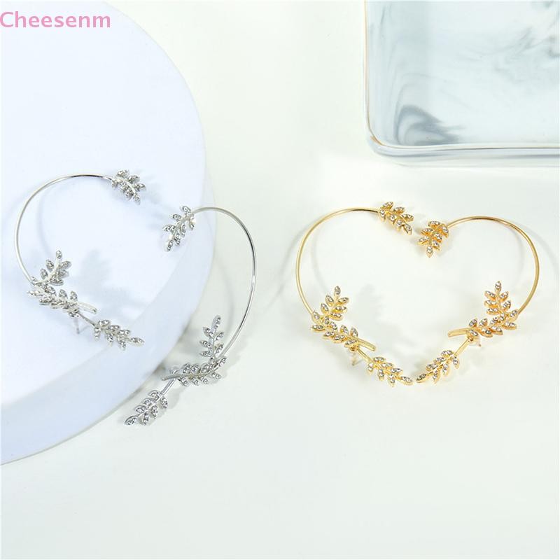 ชีสเอ็นเอ็ม พลอยเทียม ใบไม้หูคลิป สำหรับผู้หญิง ไม่ต้องเจาะ เครื่องประดับแฟชั่นสำหรับงานแต่งงานหรือของขวัญ - รูปที่ 2