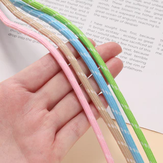 เชือกโพลีเอสเตอร์สีสันสดใส 2-5m/5mm สำหรับDIYสายคล้องโทรศัพท์-แขวนกระเป๋า ของขวัญแฮนด์เมด