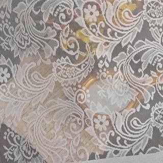 ผ้าม่านครึ่งหน้าต่าง 160*100cm ผ้าม่านสั้น ลูกไม้สีขาว สีขาวตกแต่ง สำหรับตกแต่งบ้าน