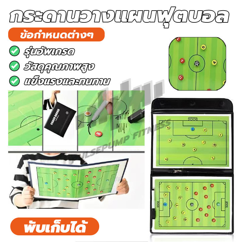 โค้ชกระดานวางแผน กระดานแม่เหล็กวางแผนฟุตบอล กระดานฟุตบอล พกพาได้ง่าย สามารถพับได้ Soccer Coach Match Training คลิปบอร์ด - รูปที่ 2