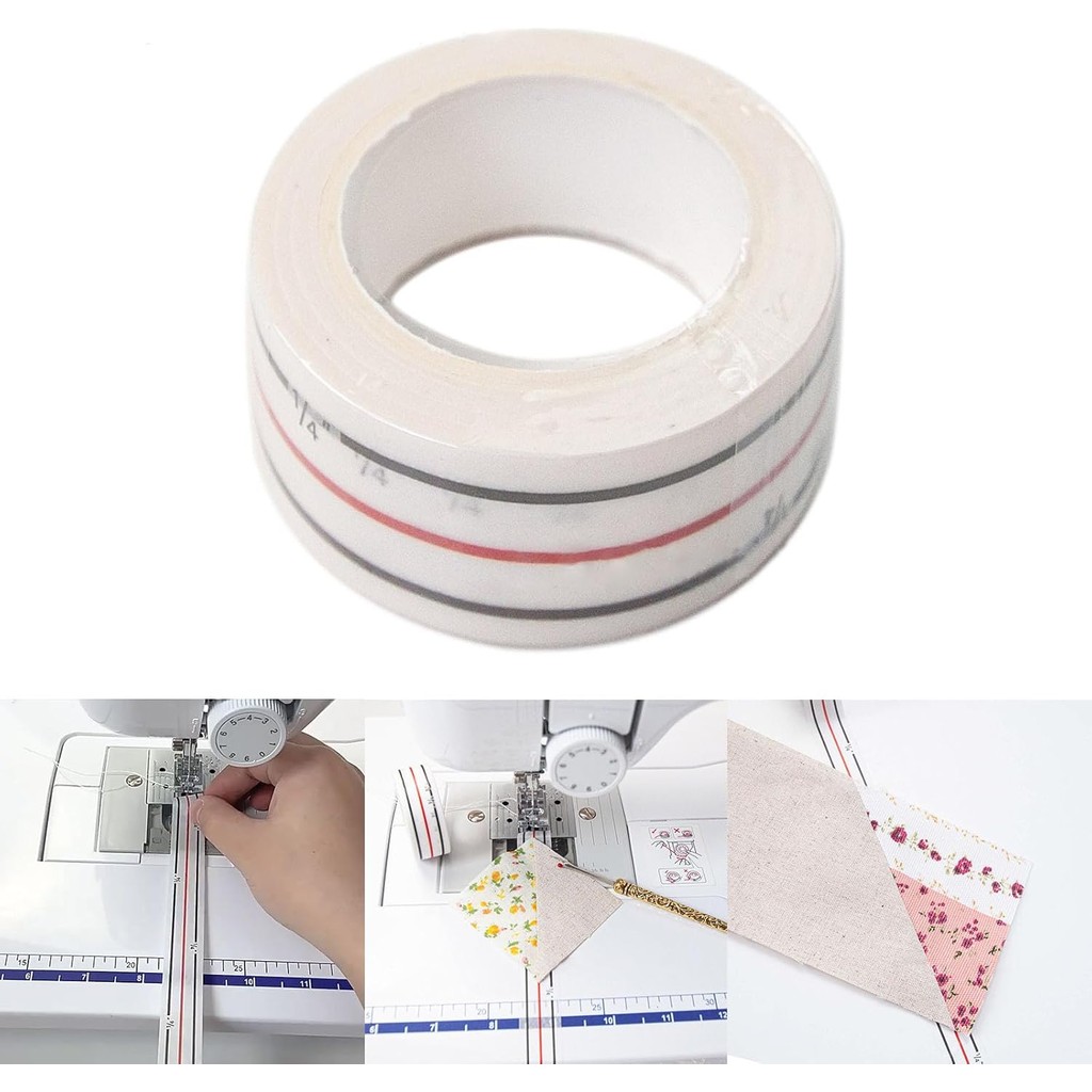 เทปตะเข็บแนวทแยงกันน้ําเย็บ Basting Tape-Seam Guide สําหรับจักรเย็บผ้า-ใช้ทําเครื่องหมาย 1/4 นิ้วบนเ