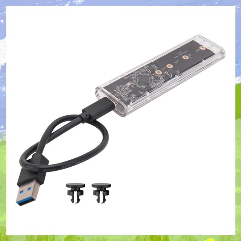 M2 SSD กรณี M.2 NVME SSD แบบพกพา SSD RGB โปร่งใส Hard Disk Case 10Gbps สําหรับ PC