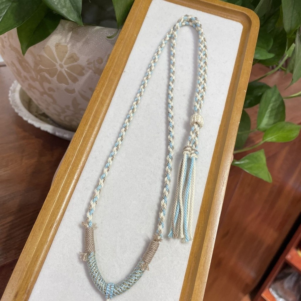 ทิเบตสไตล์ด้ายฝ้าย Lanyard จี้เชือกฝ้าย Thangka Amulet Handmade ชาติพันธุ์ถักจี้สร้อยคอเชือก Wenwan 