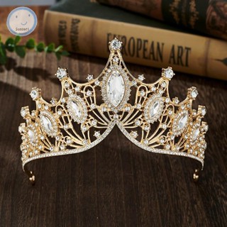 Sunset Vintage หรูหราเงามงกุฎเจ้าหญิง Tiara เจ้าสาว Tiara Rh…