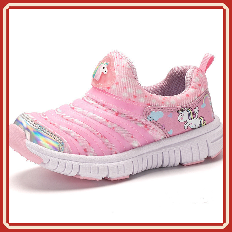 รองเท้าเด็กหญิงลายผีเสื้อ สำหรับฤดูใบไม้ผลิและฤดูใบไม้ร่วง ระบายอากาศได้ดี ขนาดพอดีเท้า