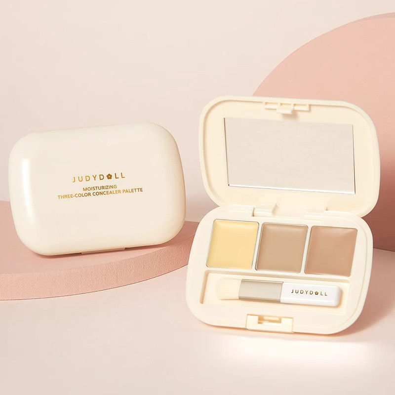 Xiaomei Haitao ~ Judydoll Judydoll Tricolor คอนซีลเลอร์ Palette Eye คอนซีลเลอร์ปกปิดจุดสิวครีมให้ควา