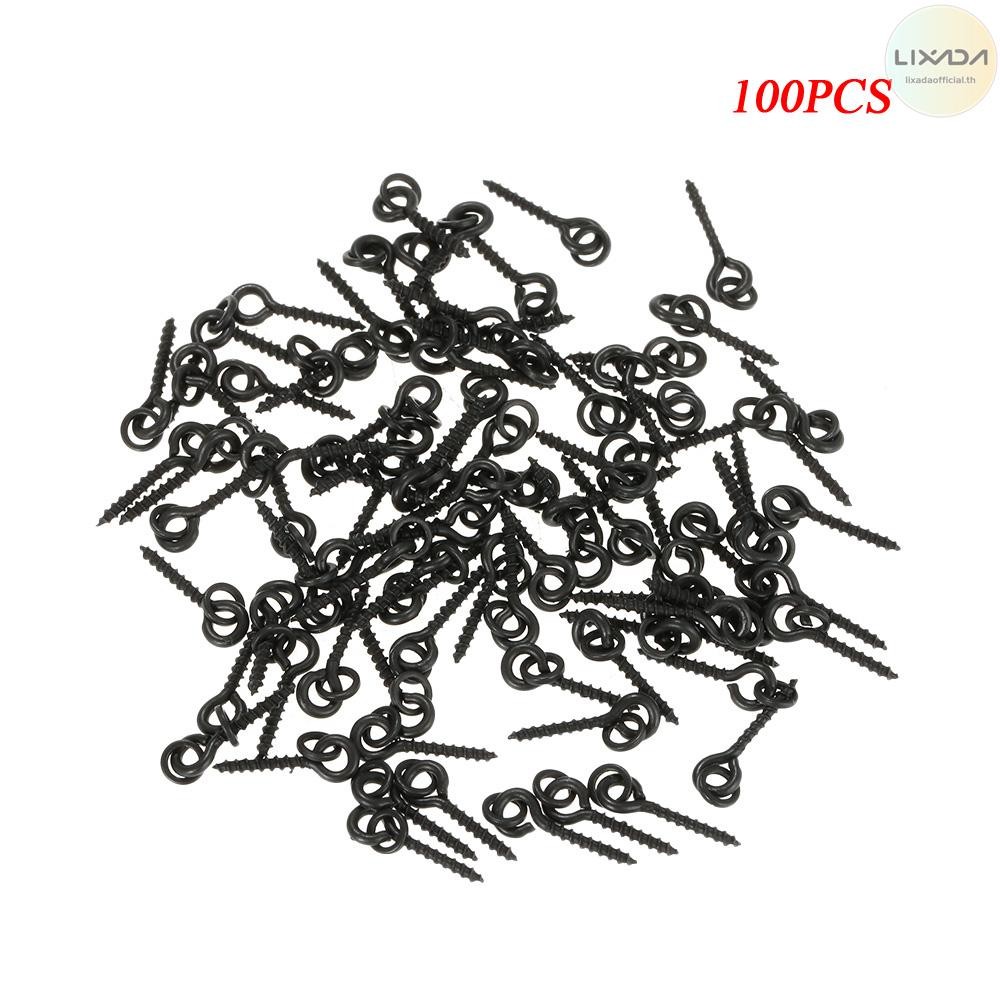 Lixada 100 ชิ้นเกลียวสำหรับเหยื่อ Boilie ใช้สำหรับตกปลาคาร์พ พร้อมตะขอกับ Rigs