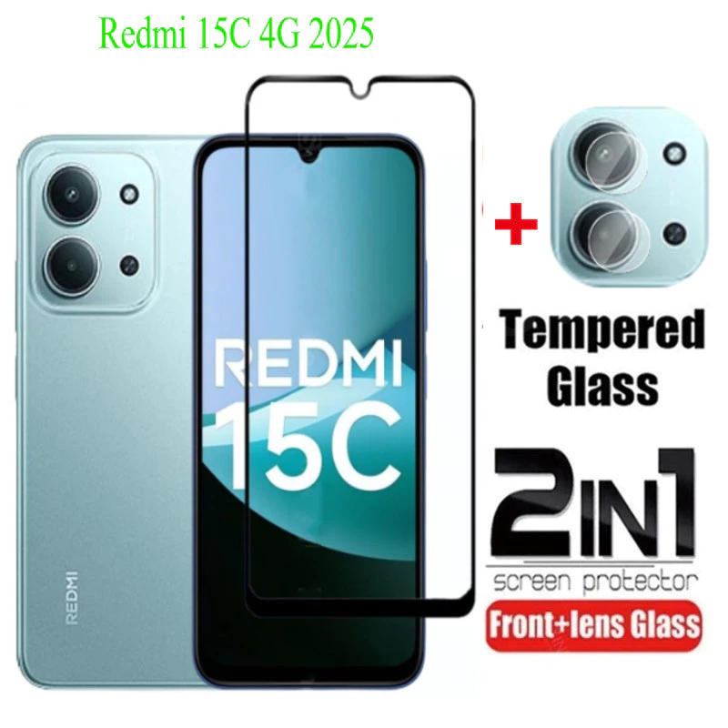 ป้องกันหน้าจอสําหรับRedmi 15C 17 15 C Redmi15C 15C Poco C85 17C 4G 5G 2025 คลุมทั้งหมดกระจกนิรภัยใสHDป้องกันรอยขีดข่วนฟิล์ม