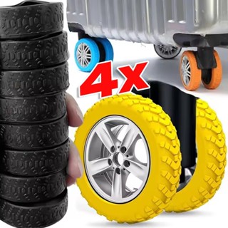 4ชิ้นข้นซิลิโคนกระเป๋าป้องกันล้อ-ลดเสียงรบกวนกันลื่นเงียบล้อ…